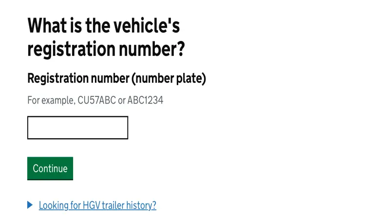 Check the MOT history of a vehicle