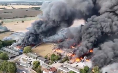 More than 100 firefighters battle major blaze at Essex industrial estate