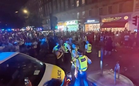 Four arrested after violent disorder following World Cup celebrations in London