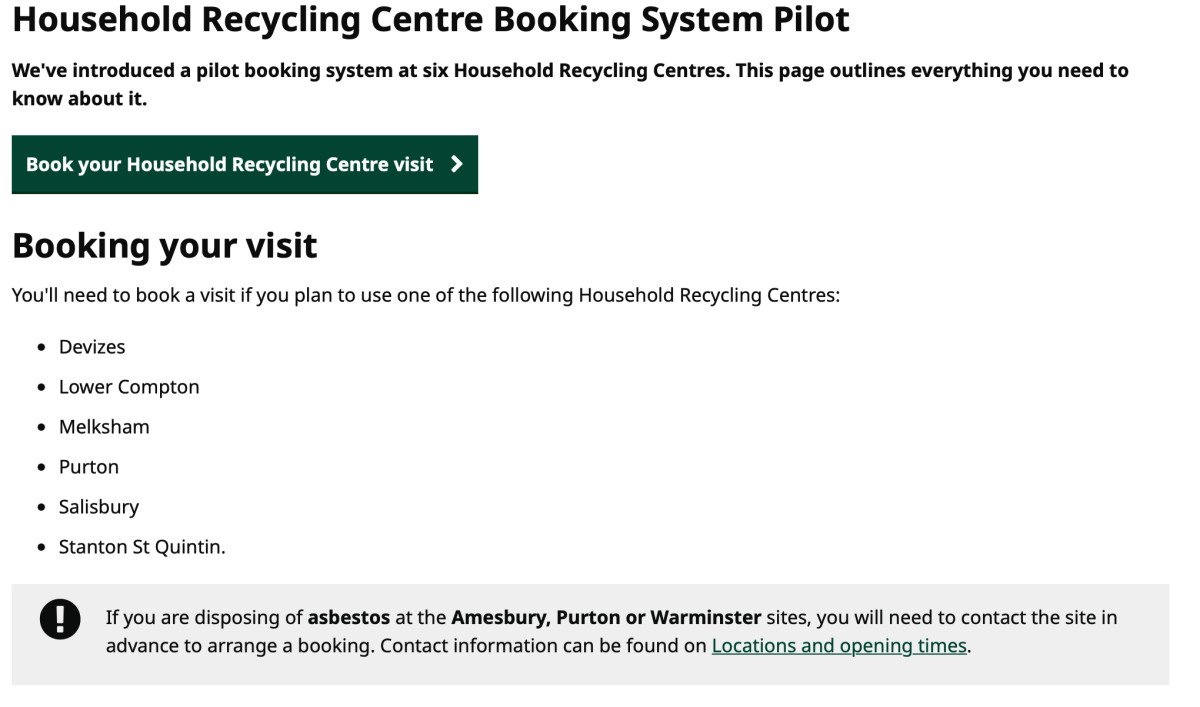 Wiltshire recycling centres